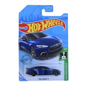 Hot Wheels Tesla Model S - HW Green Speed Series 4/5, Blue, New in Package